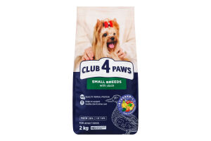Корм д/дорослих собак малих порід Premium з качкою сухий 2кг Club 4 Paws