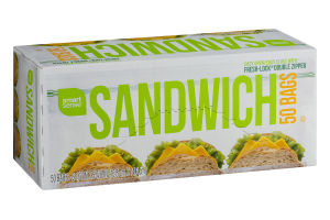 Smart Sense Sandwich Bags - 50 CT