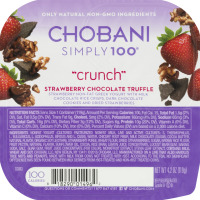 Chobani Simply 100 Greek Yogurt Crunch Strawberry Chocolate Truffle