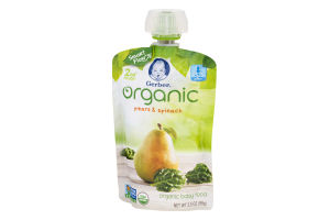 Gerber Organic Baby Food Pears & Spinach
