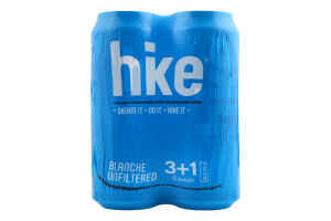 Пиво спеціальне 4х0.5л 4.9% нефільтроване пастеризоване Blanche Hike м/у