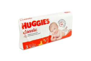 Подгузники для детей 4-9кг 3 Classic Huggies 52шт