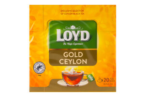 Чай черный байховый мелкий Gold Ceylon Loyd к/у 20х2г