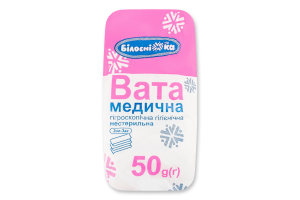 Вата мед. н/ст. 50г гігроск. зіг-заг