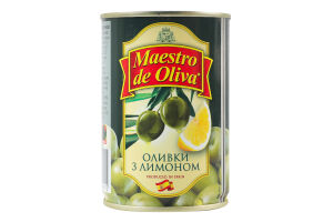 Оливки с лимоном пастеризованные Maestro de Oliva ж/б 280г