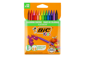Крейда воскова кольорова Plastidecor Kids BiC 12шт