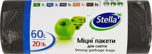 Пакети для сміття міцні 60л Stella 20шт