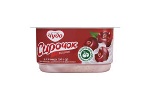 Сирок 5% збитий Вишня з наповнювачем фруктовим Чудо ст 100г