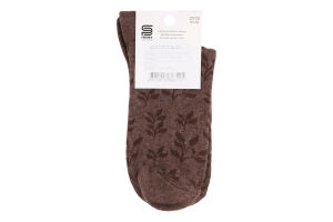 Шкарпетки жіночі Premier socks класичні листочки р.23-25 коричневі Арт.3191