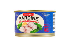 Сардины балтийские натуральные стерилизованные с добавлением масла Даринка ж/б 240г