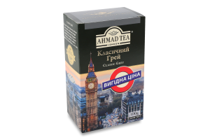 Чай чорний байховий листовий з ароматом бергамота Classic Grey Ahmad Tea к/у 100г