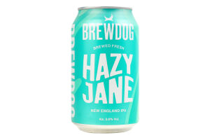 Пиво 0.33л 5% светлое нефильтрованное пастеризованное Hazy Jane BrewDog ж/б