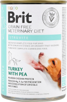 Корм консервований повнораціонний дієтичний для собак Struvite Veterinary diet Brit з/б 400г