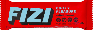 Батончик в шоколаді з фініками, мигдалем та начинкою зі смаком карамелі Salted almond Guilty pleasure Fizi м/у 40г