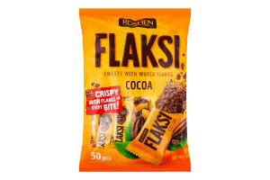 Цукерки з вафельними пластівцями Какао Flaksi Roshen м/у 500г
