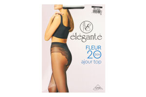 Колготки женские Elegante Fleur Ajour top 20den 4 nero
