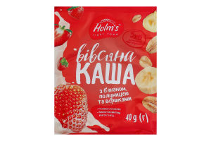 Каша вівсяна з бананом, полуницею та вершками, 40 г