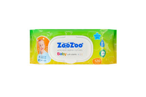 Салфетки влажные детские с витаминами А, С, Е ZooZoo 120шт