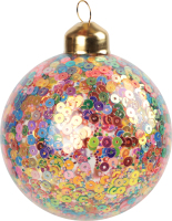 Прикраса ялинкова Куля з паєтками скло 8см
