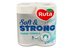 Рушники паперові 3-х шарові Soft&Strong Ruta 2шт