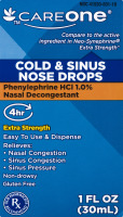 CareOne Cold & Sinus Nose Drops Nasal Decongestant
