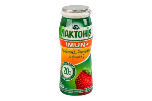 Напиток кисломолочный 1.5% йогуртный обогащенный пробиотиком и витамином С Клубника Imun+ Лактонія п/бут 100г