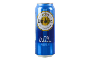 Пиво 0.5л 0% безалкогольное светлое пастеризованное Fresh Warsteiner ж/б