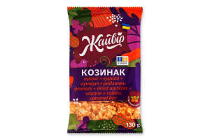 Козинак с облепиховым маслом Арахис + курага + кунжут + изюм Жайвір м/у 130г