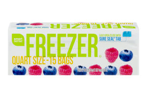 Smart Sense Freezer Bags Quart Size - 15 CT