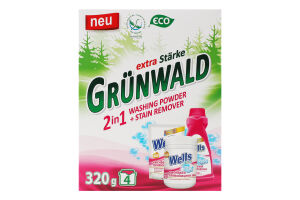 Порошок пральний 2в1 універсальний безфосфатний 320г Grunwald