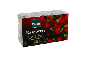 Чай черный цейлонский байховый мелкий со вкусом малины Raspberry Dilmah к/у 20х1.5г