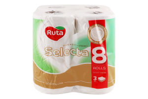 Бумага туалетная 3-х слойная Selecta Ruta 8шт