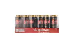 Пиво 500мл 3.8% темное фильтрованное пастеризованное Kralovske Cerne Krusovice ж/б