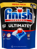 Средство для мытья посуды в посудомоечных машинах Ultimate Powerball Finish 102шт