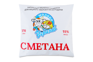 Сметана 15% Угринів Молоко м/у 370г