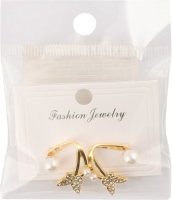 Сережки-гвіздки жовтий метал з камінцями та штучною перлиною в асортименті ZBYK250513156