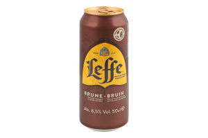 Пиво 0.5л 6.5% темное пастеризованное Bruin Leffe ж/б