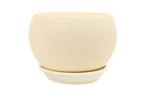 Горщик д/квітів Куля шовк 1,4л бежевий 12,5см Оріана