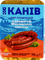 Сир плавлений з ароматом мисливських ковбасок 35% 75г Канів 1971