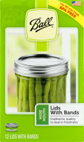 Ball Wide Mouth Lids With Bands - 12 CT