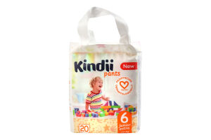 Трусики-подгузники для детей 15+кг 6 Junior extra Pants Kindii 20шт