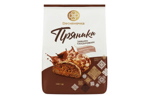 Пряники заварні глазуровані Шоколадний смак Dесняночка м/у 400г