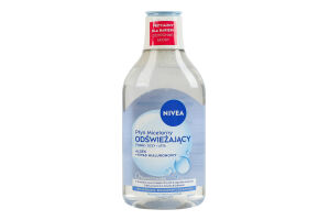 Вода мицеллярная освежающая с натуральным алоэ вера, гиалуроновой кислотой + аминокислотный комплекс Nivea 400мл
