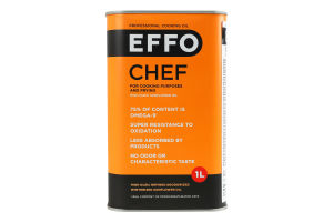 Олія соняшникова високоолеїнова рафінована дезодорована виморожена Chef Effo з/б 1л