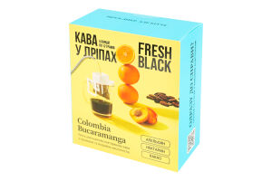 Кофе натуральный жареный молотый в дрипах Colombia bucaramanga Fresh Black в/с к/у 5х12г