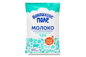 Молоко ультрапастеризоване 1% 900г т/фіно Волошкове поле