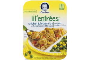 Gerber Lil' Entrees Chicken & Brown Rice with Vegetables in BBQ Sauce with Peas & Corn