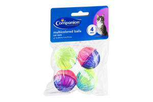 Companion Cat Toy Multicolored Balls - 4 CT