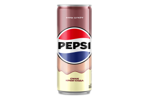 Напиток безалкогольный сильногазированный на ароматизаторах с подсластителями бескалорийный Крем-сода Pepsi ж/б 330мл