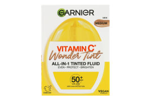 Флюид тональный для лица с витамином C SPF 50+ Wonder tint Натуральный Garnier 40мл